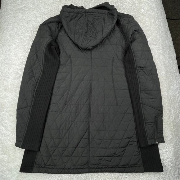 Prana Esla Long Black Sherpa Lined Coat - Picture 3 of 14